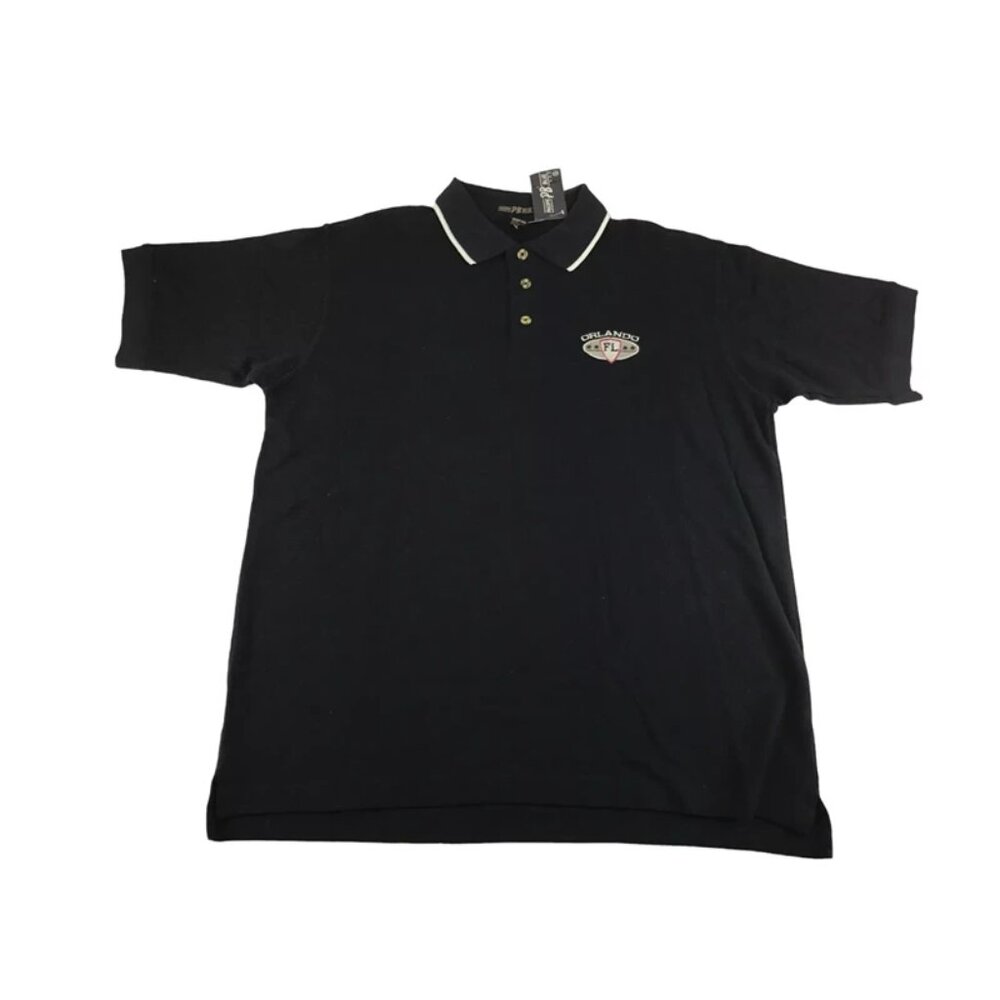 Pacific Blue Mens Navy Blue Orlando FL Short Sleeve Collar Polo Shirt Size XL